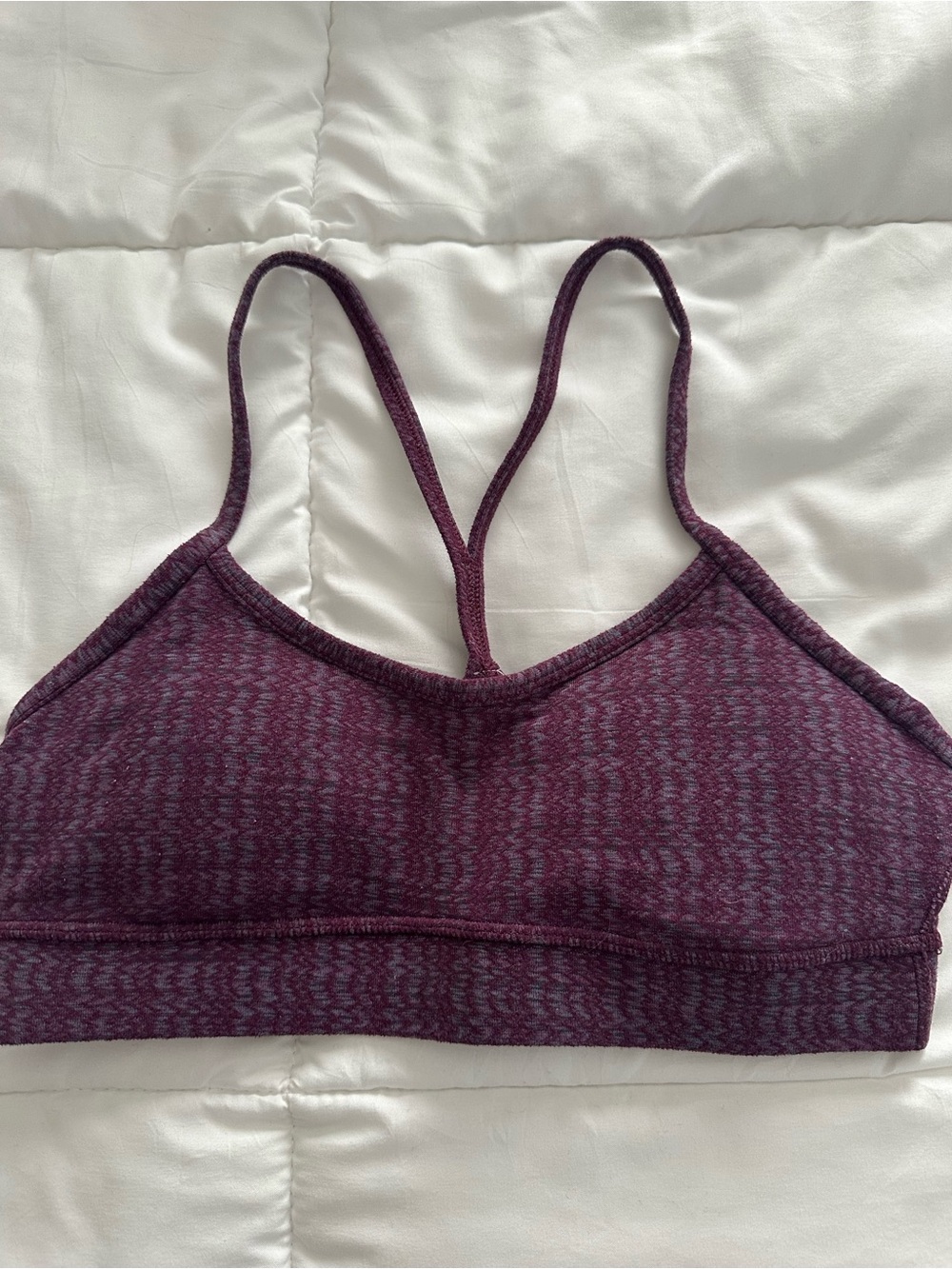 Seamless Plum Heather Lululemon Flow Y Bra - Women